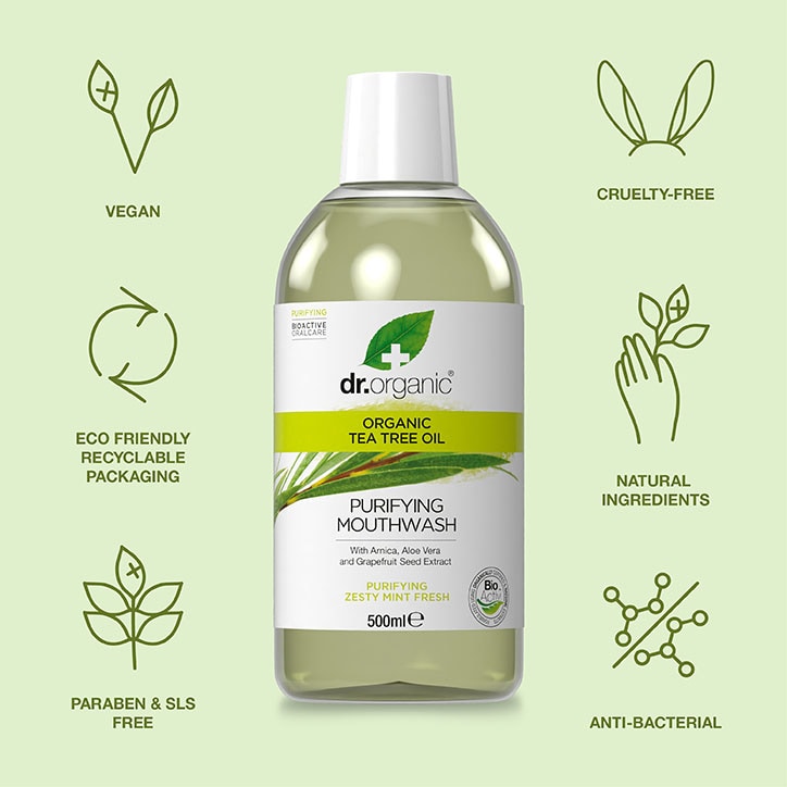 Dr Organic Tea Tree Mouthwash 500ml